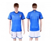 Italy Blank Home Soccer Country Jersey