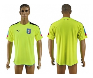 Italy Blank Shiny Green Goalkeeper Soccer Country Jerseys