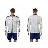 Italy Blank White Away Long Sleeves Soccer Country Jersey