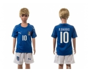 Italy #10 R.Baggio Blue Home Kid Soccer Country Jersey