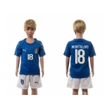 Italy #18 Montolivo Blue Home Kid Soccer Country Jersey