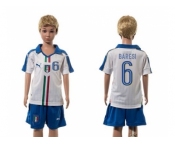 Italy #6 Baresi White Away Kid Soccer Country Jersey