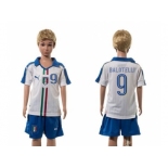 Italy #9 Balotelli White Away Kid Soccer Country Jersey