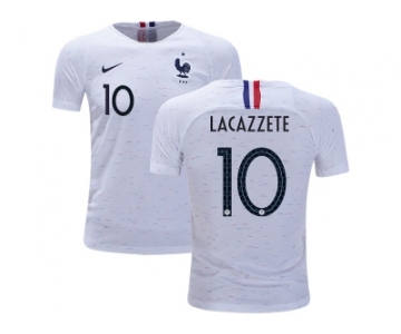 France #10 Lacazzete Away Kid Soccer Country Jersey