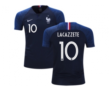 France #10 Lacazzete Home Kid Soccer Country Jersey