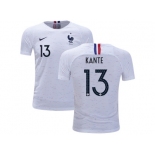 France #13 Kante Away Kid Soccer Country Jersey