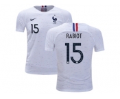 France #15 Rabiot Away Kid Soccer Country Jersey