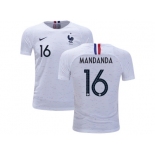 France #16 Mandanda Away Kid Soccer Country Jersey