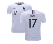 France #17 Digne Away Kid Soccer Country Jersey