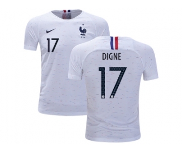 France #17 Digne Away Kid Soccer Country Jersey