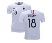 France #18 Sissoko Away Kid Soccer Country Jersey