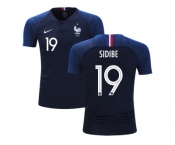 France #19 Sidibe Home Kid Soccer Country Jersey