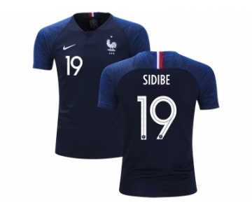 France #19 Sidibe Home Kid Soccer Country Jersey