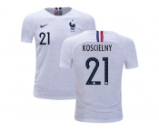 France #21 Koscielny Away Kid Soccer Country Jersey