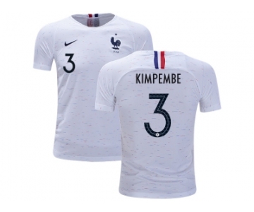 France #3 Kimpembe Away Kid Soccer Country Jersey