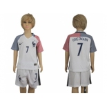 France #7 Griezmann Away Kid Soccer Country Jersey