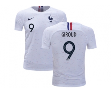 France #9 Giroud Away Kid Soccer Country Jerseys