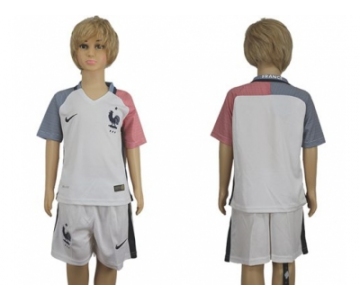 France Blank Away Kid Soccer Country Jersey