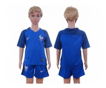 France Blank Home Kid Soccer Country Jersey