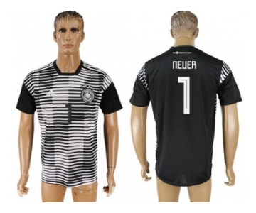 Germany #1 Neuer Black Soccer Country Jersey