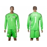 Germany #1 Neuer Green Goalkeeper Long Sleeves Soccer Country Jersey2