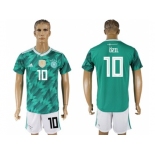 Germany #10 Ozil Away Soccer Country Jersey