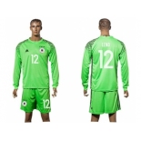 Germany #12 Leno Green Goalkeeper Long Sleeves Soccer Country Jersey