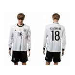 Germany #18 Klinsmann White Home Long Sleeves Soccer Country Jersey