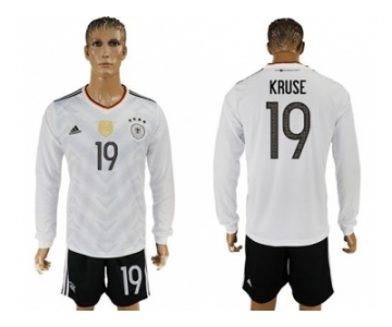 Germany #19 Kruse White Home Long Sleeves Soccer Country Jersey