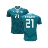 Germany #21 Gundogan Away Soccer Country Jersey