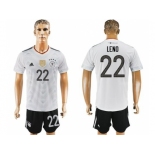 Germany #22 Leno White Home Soccer Country Jersey