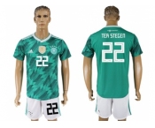 Germany #22 Ter Stegen Away Soccer Country Jersey