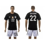 Germany #22 Ter Stegen Black Goalkeeper Soccer Country Jersey