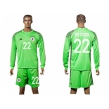 Germany #22 Ter Stegen Green Goalkeeper Long Sleeves Soccer Country Jersey2