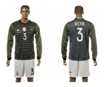 Germany #3 Hector Away Long Sleeves Soccer Country Jersey