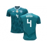 Germany #4 Ginter Away Soccer Country Jersey