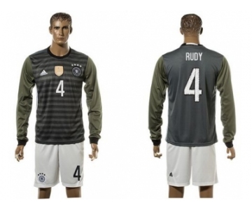 Germany #4 Rudy Away Long Sleeves Soccer Country Jersey