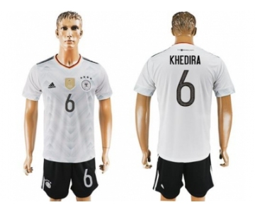 Germany #6 Khedira White Home Soccer Country Jersey