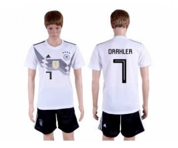 Germany #7 Draxler White Home Soccer Country Jersey