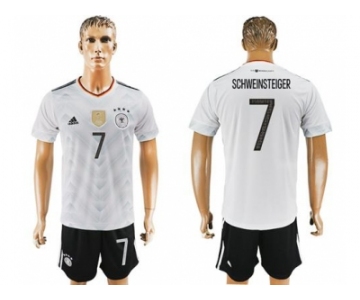 Germany #7 Schweinsteiger White Home Soccer Country Jersey