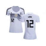 Women Germany #12 Leno White Home Soccer Country Jersey