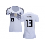 Women Germany #13 Stindl White Home Soccer Country Jersey