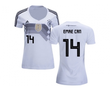 Women Germany #14 Emre Can White Home Soccer Country Jersey