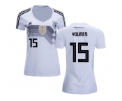 Women Germany #15 Younes White Home Soccer Country Jersey