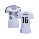 Women Germany #16 Rudiger White Home Soccer Country Jersey