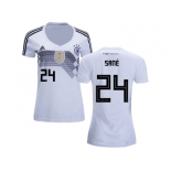 Women Germany #24 Sane White Home Soccer Country Jersey