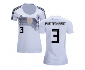 Women Germany #3 Plattenhardt White Home Soccer Country Jersey