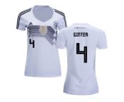 Women Germany #4 Ginter White Home Soccer Country Jersey