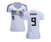 Women Germany #9 Wagner White Home Soccer Country Jersey