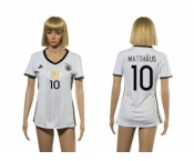 Women's Germany #10 Matthaus White Home Soccer Country Jersey